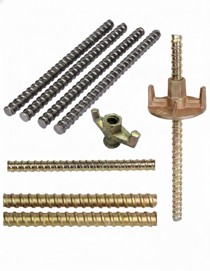Kaptech Tie Rod, Wing Nut and Anchor Nut assembly for pipe support